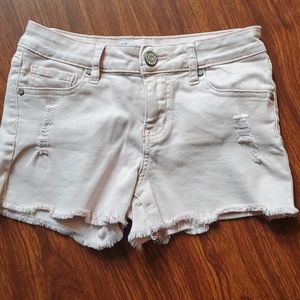 Pink denim shorts